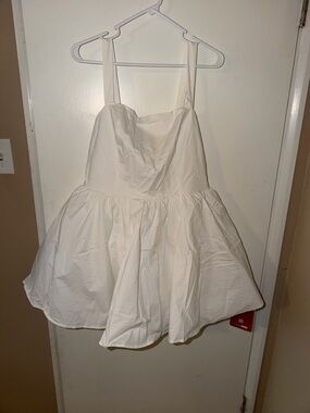 Fashion Nova White Sleeveless Fit & Flare Dress